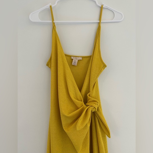 H&M Yellow Wrap Dress, Size XS - Picture 2 of 3